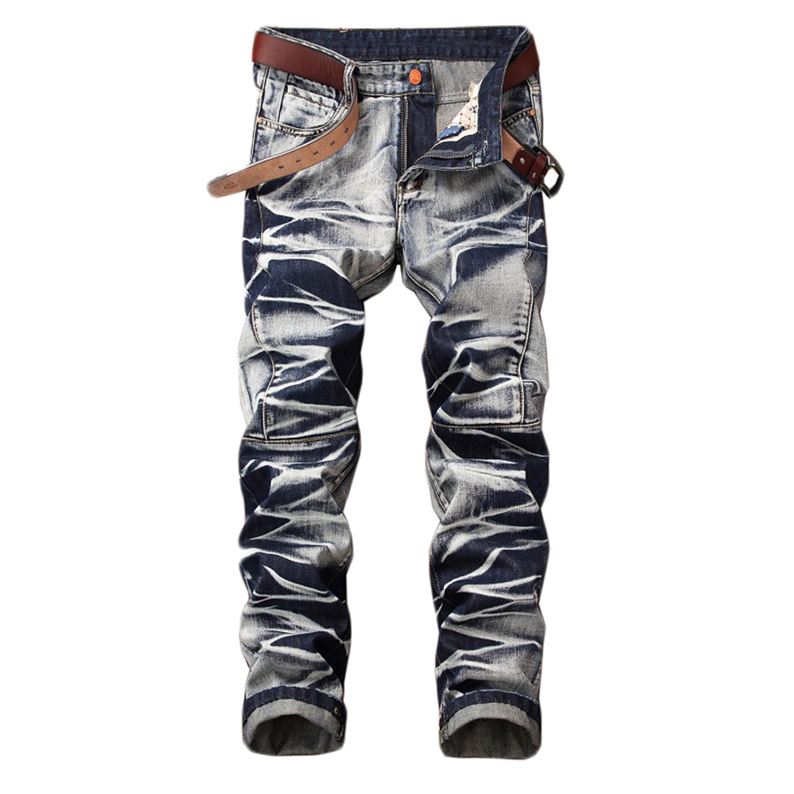 IROINNID Jean Pants For Men Button Washed Tie-dye Overalls Outdoor 