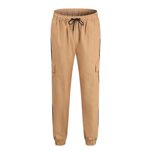 IROINNID Jogger Pants for Men Casual Drawstring Waist Pants Breathable Outdoor Sports Sweatpants,Khaki