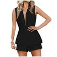 thumbnail image 1 of IROINNID Jumpsuits for Women Casual Shorts Overalls Rompers Sleeveless V-Neck Slim Jumpers, 1 of 8