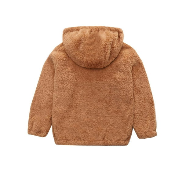 IROINNID Kid's Fleece Hooded Wool Coat Sweater Zipper Shearling Tops Boys Girls Casual Warm Jacket