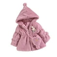 thumbnail image 1 of IROINNID Kids Baby Girls Winter Solid Cartoon Faux Wool Sweater Jacket Plus Velvet Thickening Coat Cloak Jacket Thick Warm Outerwear Clothes, 1 of 4