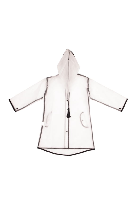 Kids Hooded Transparent Raincoat Wind And Waterproof