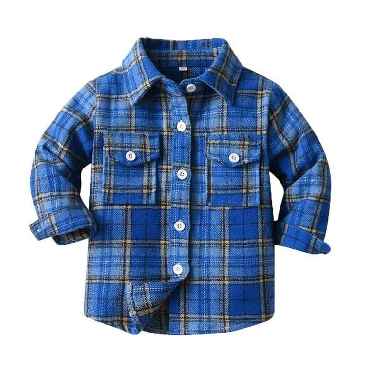 Kids Blue Plaid Shacket Kids Blue Plaid Shacket