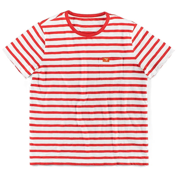 IROINNID Large Tall T Shirts for Men, Summer Essentials Lightweight Thin Basic Round Neck Stripe Casual Comfrotable Tops for Men