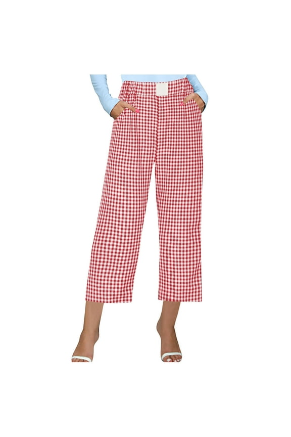 Leggings, Crossover Pants with Elastic Waist Tummy Control, High-Waisted and Wide Leg