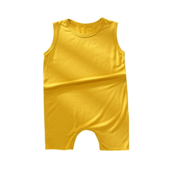 IROINNID Pajamas Summer Sleeveless Cotton Cozy Round Neck Soild color Baby Boys and Grils Clothes