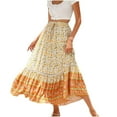 thumbnail image 1 of IROINNID Long Elastic Waist Skirt For Women Summer Fashion Skirt High Waist Swing A-Line Skirts Print Skirt, 1 of 8