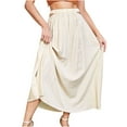 thumbnail image 1 of IROINNID Long Empire Waist Skirt For Women High-Waist Hollowed Out Flowing Half Skirt A-line Skirt Full Skirt Solid Color Skirt, 1 of 9