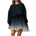 thumbnail image 1 of IROINNID Long Sleeve Dress for Women Loose Round Neck Long Sleeve Comfy Printing Dresses Discount,Black, 1 of 5
