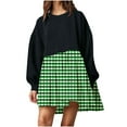 thumbnail image 1 of IROINNID Long Sleeve Dress for Women Loose Round Neck Long Sleeve Comfy Printing Dresses Savings,Green, 1 of 5
