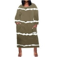 thumbnail image 1 of IROINNID Long Sleeve Dress for Women Plus Size Dress For Round-Neck Sundresses Pocket Knee Long Sleeve with Pockets ,Brown, 1 of 5