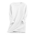 thumbnail image 1 of IROINNID Long Sleeve Shirt for Women Fall Tops Loose Fit Winter Warm Plush Top Thickened Lamb Wool Thermal Crewneck Pullover Sweatshirt,White, 1 of 7