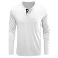 thumbnail image 1 of IROINNID Long Sleeve Shirts for Men Leisure Beefy Muscle Basic Solid Pure Color Blouse Tee Shirt Top,White, 1 of 5