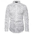 thumbnail image 1 of IROINNID Long Sleeve Shirts for Men Leisure New Shirt Personality Feather Collar Button Shirt Perforce Shirt Top Turndown Shirt Blouse, 1 of 7