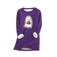 thumbnail image 1 of IROINNID Long Sleeve Shirts for Women Winter Reduced Women's Plush Warm Undershirt Long Sleeve Crewneck Top,Purple, 1 of 3