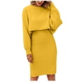 thumbnail image 1 of IROINNID Lounge Set for Women Solid Pullover with High Waist Skirt Casual Fall Sets Two-Piece Suit,Yellow, 1 of 9