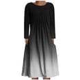 thumbnail image 1 of IROINNID Maxi Dress for Women Round Neck Long Sleeve Folding Floral Printed Plus Size Dresses Reduced,Black, 1 of 5