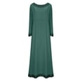 thumbnail image 1 of IROINNID Maxi Dress for Women Slimming Round Neck Long Sleeve Medieval Long Dresses ,Green, 1 of 5
