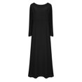 thumbnail image 1 of IROINNID Maxi Dress for Women Slimming Round Neck Long Sleeve Medieval Long Dresses Reduced,Black, 1 of 5