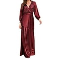 thumbnail image 1 of IROINNID Maxi Dress for Women Solid Color Sleeveless Full Dress Sling Sexy V-Neck Dress Reduced,Red, 1 of 7