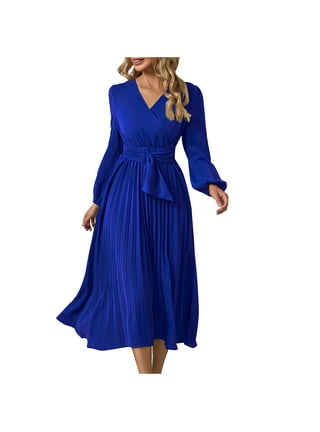 Blue Maxi Dresses With Belts