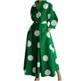 thumbnail image 1 of IROINNID Maxi Dress for Women Turn-down Collar Long Sleeve Waist Printed Long Dresses ,Green, 1 of 6