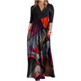 thumbnail image 1 of IROINNID Maxi Dress for Women and Winter Slim Long-Sleeved Long Bohemian Printed Dress Fall Dresses For,Red, 1 of 6