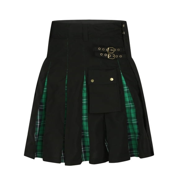IROINNID Men Athletic Shorts,Mens Vintage Kilt Plaid Scotland Gothic Kendo Pocket Skirts Scottish Clothing