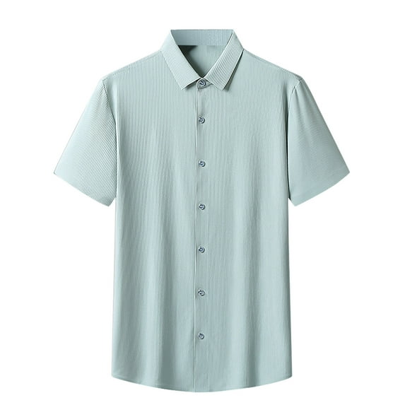IROINNID Men'S T-Shirts Big and Tall T Shirts for Men, Business Lightweight Thin Basic V-Neck Botton Plain Trendy Tops for Men