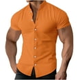 thumbnail image 1 of IROINNID Men'S T-Shirts Big and Tall T Shirts for Men, Business Short Sleeve Lightweight Thin Basic V-Neck Botton Summer Tops for Men, 1 of 5