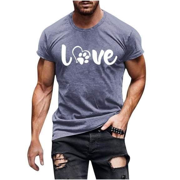 IROINNID Men'S T-Shirts Big and Tall T Shirts for Men, Lightweight Thin Basic Round Neck Casual Letter Printed for Men