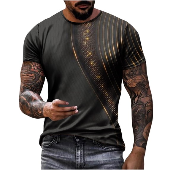 IROINNID Men'S T-Shirts Big and Tall T Shirts for Men, Lightweight Thin Basic Round Neck Graphic Printed Cooling Tops for Men
