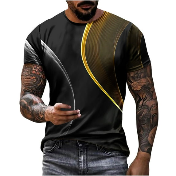 IROINNID Men'S T-Shirts Big and Tall T Shirts for Men, Lightweight Thin Basic Round Neck Graphic Printed Cooling Tops for Men