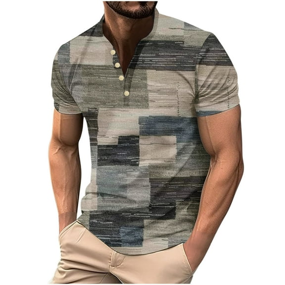 IROINNID Men'S T-Shirts Big and Tall T Shirts for Men, Lightweight Thin Basic Round Neck Summer Plaid Casual Loose Tops
