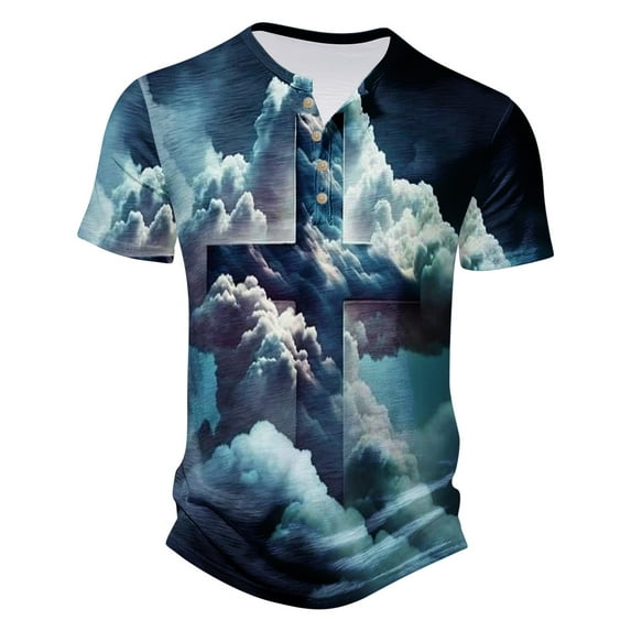 IROINNID Men'S T-Shirts Big and Tall T Shirts for Men,Lightweight Thin Basic V-Neck Botton Summer Printed Comfortable Casual Tops