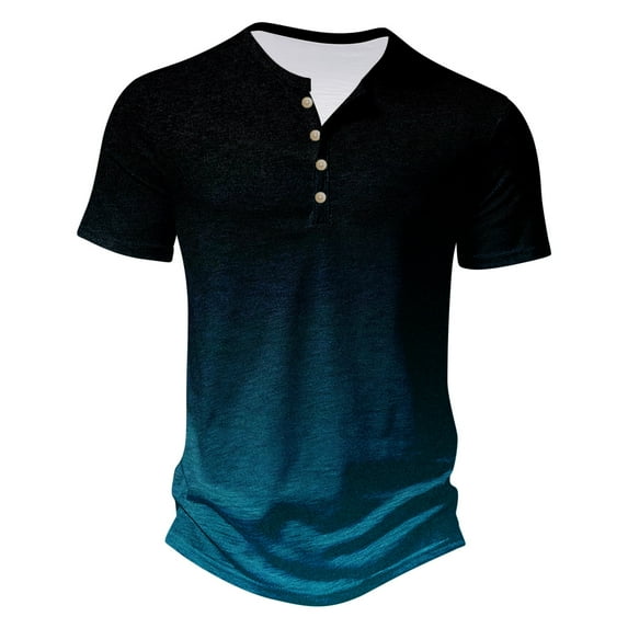 IROINNID Men'S T-Shirts Big and Tall T Shirts for Men,Lightweight Thin Basic V-Neck Botton Summer Tie-dye Printed Comfortable Casual Tops