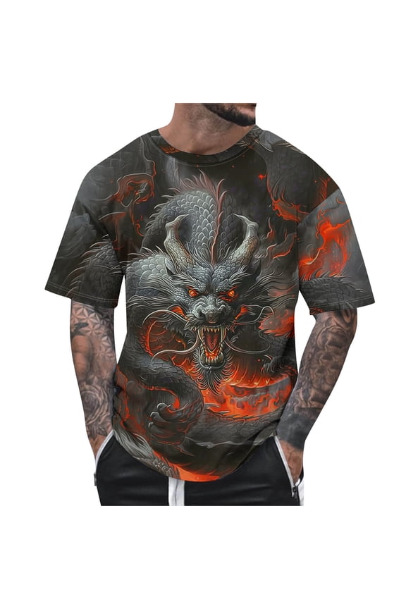 Men'S T-Shirts Big and Tall T Shirts for Men, Summer Lightweight Thin Basic Round Neck Casual Pronted for Men