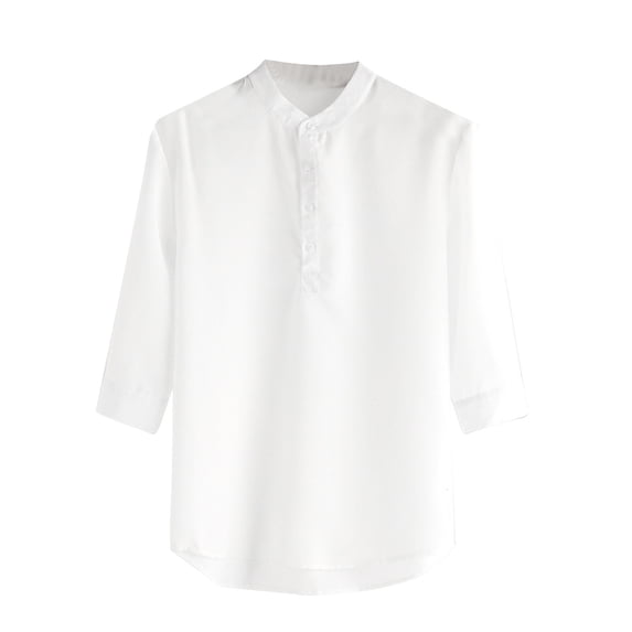 IROINNID Men'S T-Shirts Big and Tall T Shirts for Men, Thin Lightweight Basic V-Neck Botton Mid-sleeve Pullover Clothes for Men