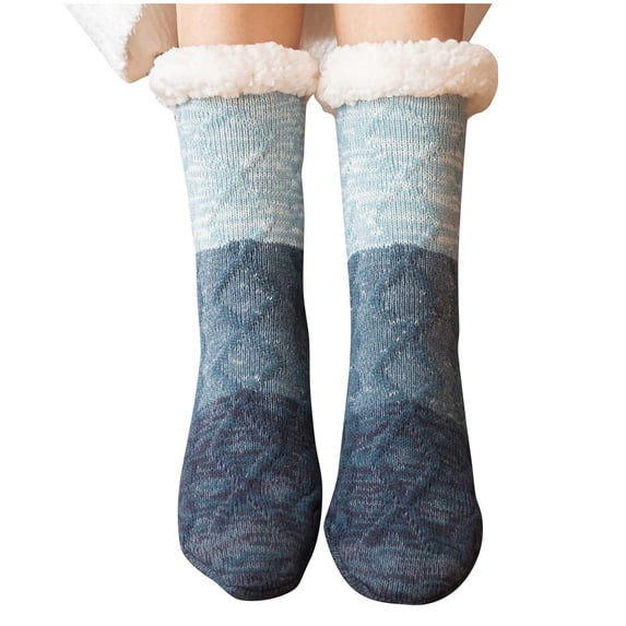 IROINNID Men Women Cozy Sherpa Fleece Socks Winter Warm Thick Fluffy Indoor Floor Socks Soft Plush Knit Thermal Stay-Put Home Socks for Cold Weather