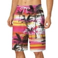 thumbnail image 1 of IROINNID Men's And Big Men's Casual Hawaiian Style Elastic Waist Printed Loose Beach Shorts, 1 of 5