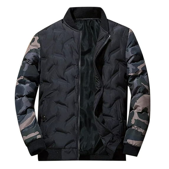 IROINNID Men's Anorak Long Sleeve Solid Color Leisure Autumn And Winter Cotton Clothe Double Pocket Fashion Warm Jacket