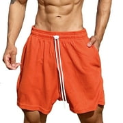 IROINNID Mens Athletic Shorts,Summer Favorite Cotton Jersey Shorts, Pull-On Knit Shorts with Pockets, Knit Gym Shorts, 7.5" Inseam