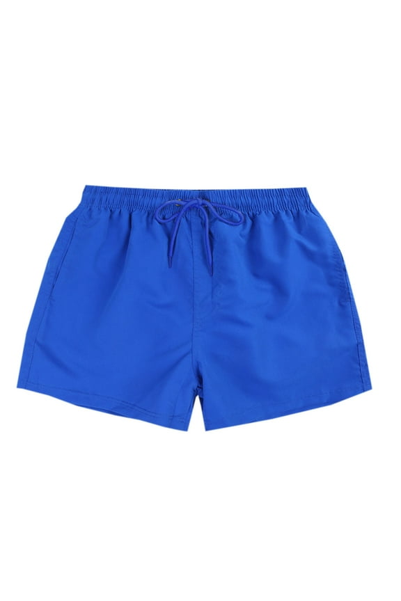 Men's Athletic Summer Trunks Soild Quick Dry Beach Shorts with Pockets and Mesh Lining