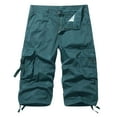 thumbnail image 1 of IROINNID Men's Belted Cargo Long Shorts Inseam Below Knee Length Multi Pocket 3/4 Capri Pants (Big and Tall Shorts for Men), 1 of 5
