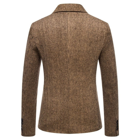 IROINNID Men's Blazer V-Neck Notch Lapel Long Sleeve Solid Color Casual One-button Suit Ethnic Style Suit Male Best Dress