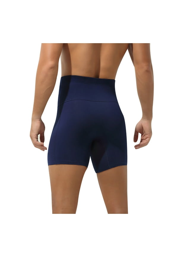 Men's Boxer Underpants High Waist Training Body Shaping Exercises Cotton Solid Color Underwear