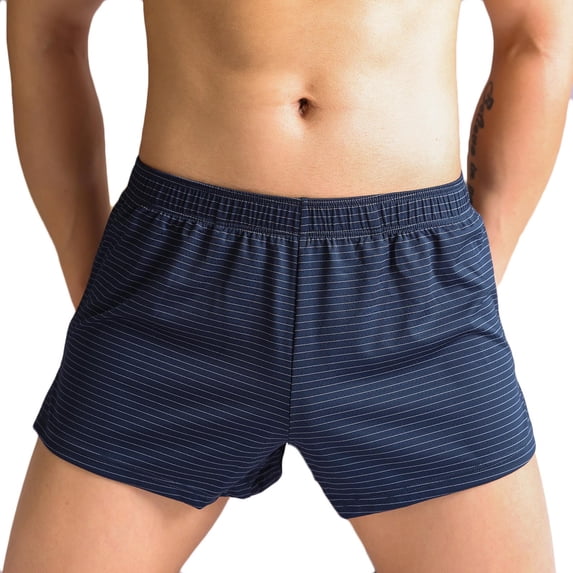 IROINNID Men's Breathable Modal Microfiber Trunks Middle Waist Stripe Underwear