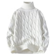 thumbnail image 1 of IROINNID Men's Cable Knit Turtleneck Sweater Long Sleeve Pullover Winter Warm Casual Solid Color Soft Breathable Relaxed Fit Knitwear Top, 1 of 4