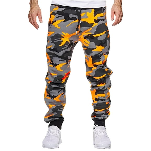IROINNID Men's Camouflage Pants Fit Expandable Waist Sport Hiking Straight Slim with Pockets Pant (Regular and Big & Tall Sizes)