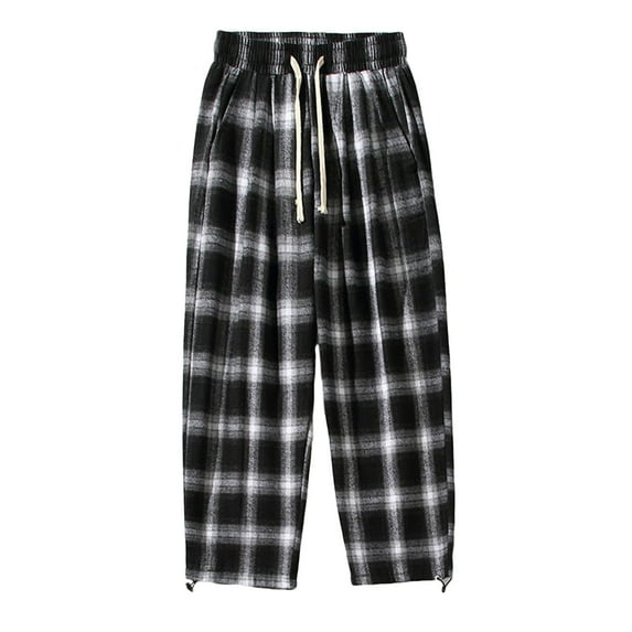IROINNID Men's Cargo Pants Fit Expandable Waist Sport Hiking Straight Casual Plaid with Pockets Pant (Regular and Big & Tall Sizes)